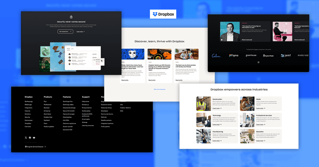 dropbox website design