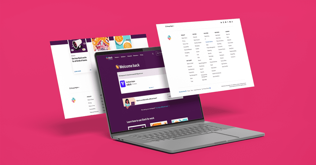Slack website design