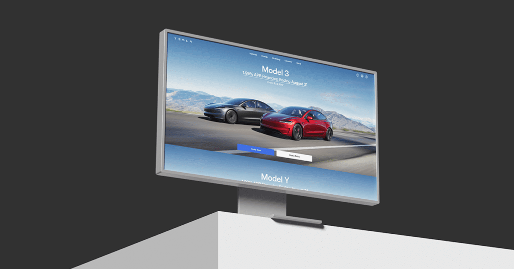 Tesla website design