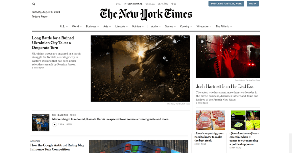 NewYork Times website design