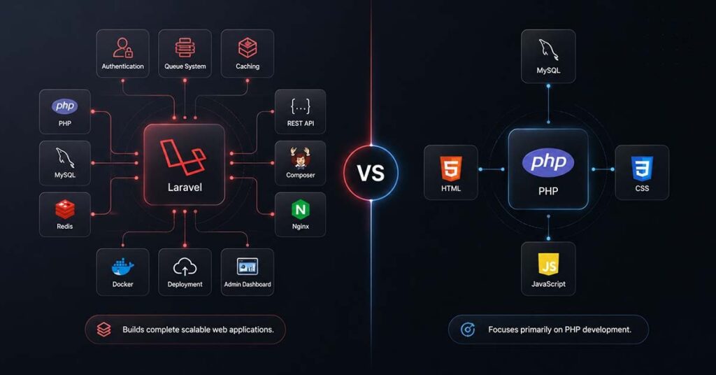 full stack laravel developer vs php developer