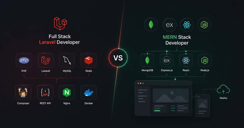 full stack laravel developer vs mern stack
